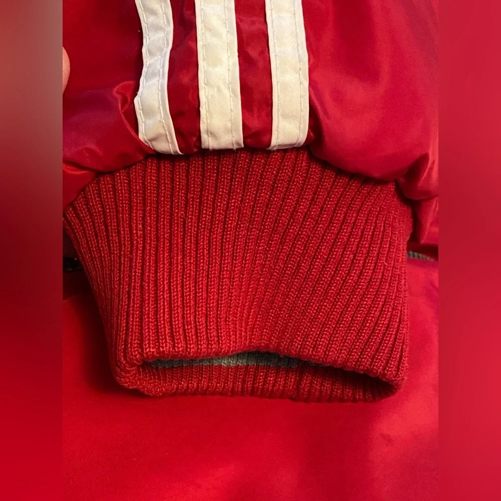 Adidas Reversible Hooded Jacket Vintage Red & Gray – Size Large